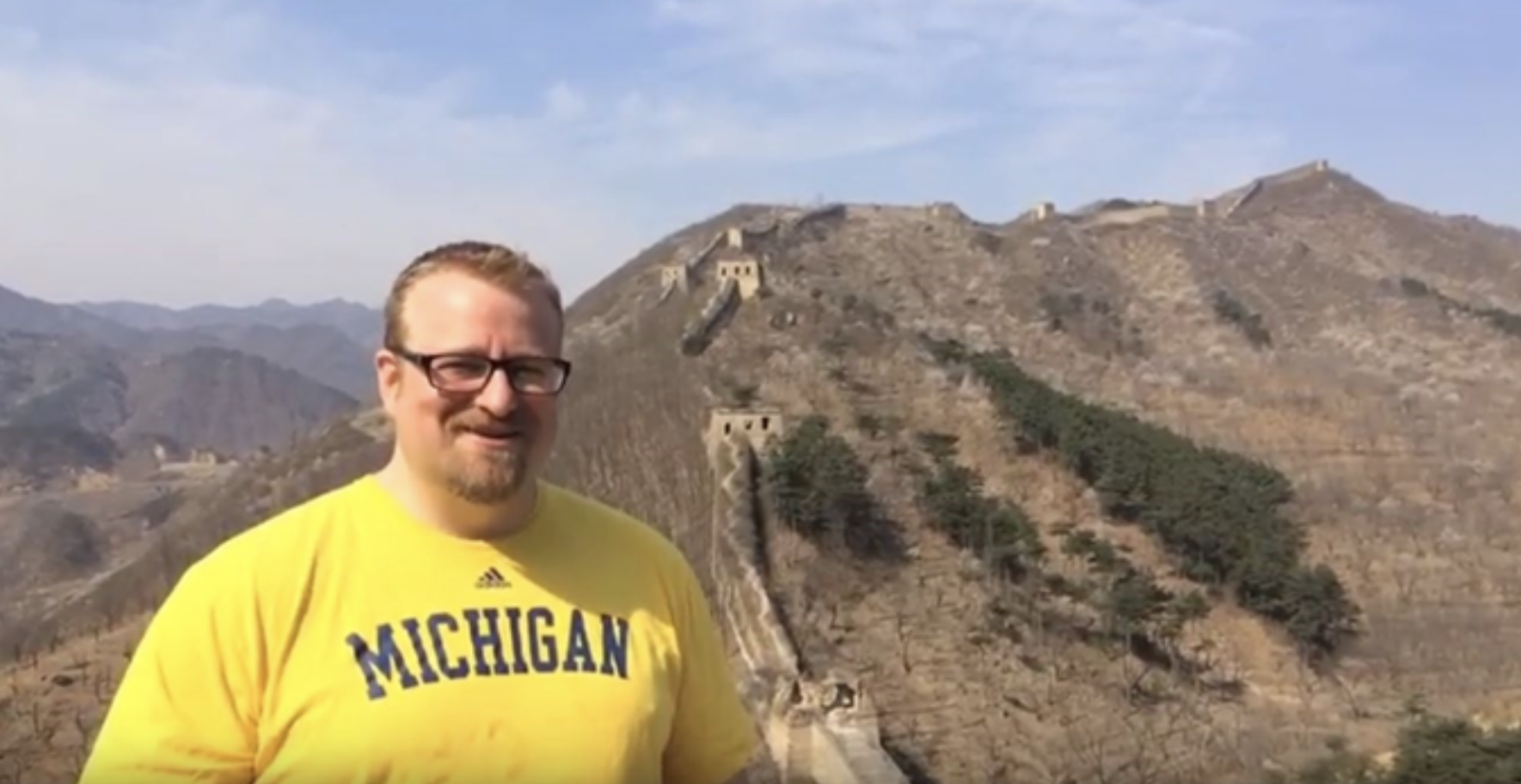Jon Opdyke in front of Great Wall of China